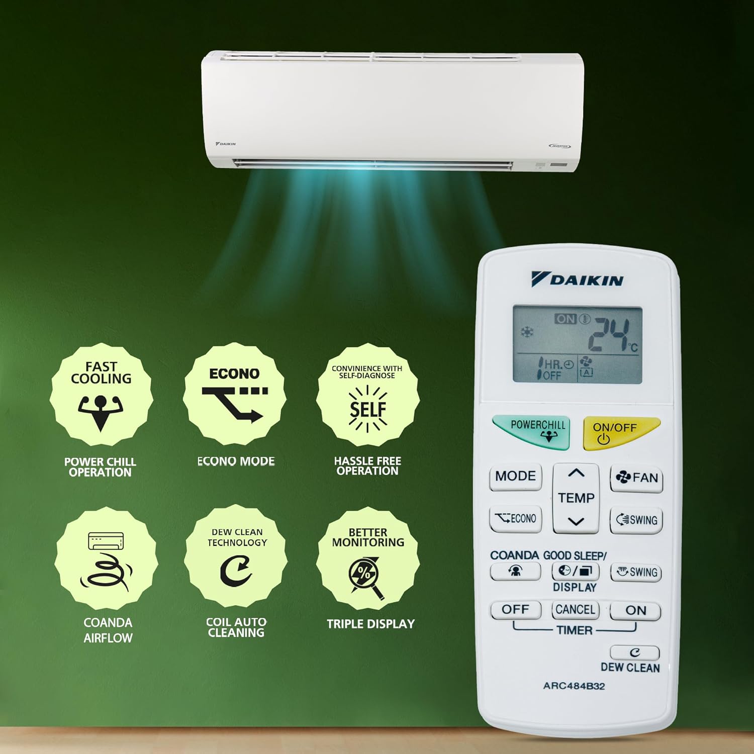 Daikin 1.5 Ton 5 Star Inverter Split AC (Copper, PM 1.0, Apataito Filter, ATKM50UV16VA, White)